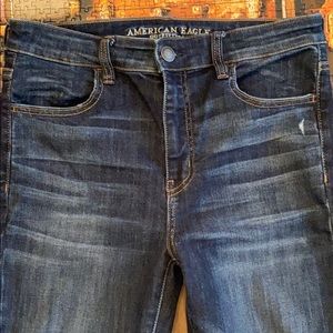 AE High rise next level stretch distressed jean!